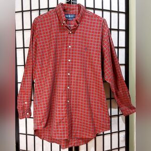 Polo Ralph Lauren Blake Red Checkered Plaid Button-Down Shirt Mens Sz L Cotton